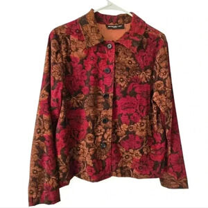 Briggs New York Petite Boho Floral Tapestry Blazer Jacket